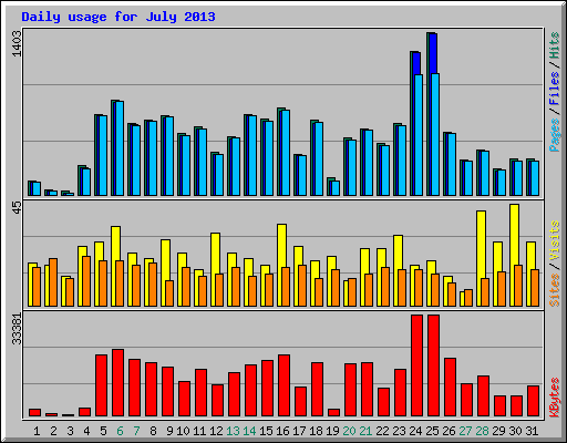 Daily usage for July 2013