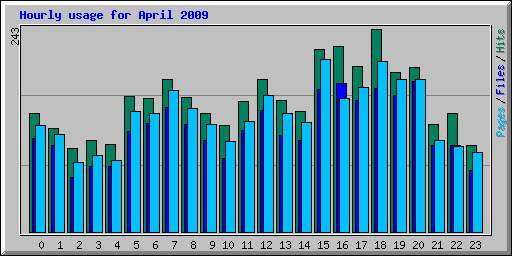 Hourly usage for April 2009