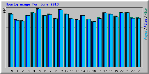 Hourly usage for June 2013