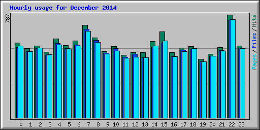 Hourly usage for December 2014