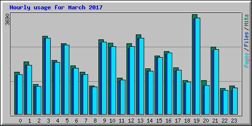 Hourly usage for March 2017