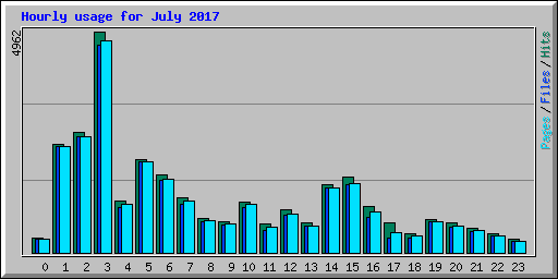 Hourly usage for July 2017