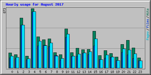Hourly usage for August 2017