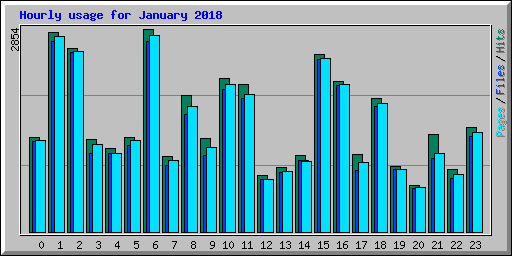 Hourly usage for January 2018